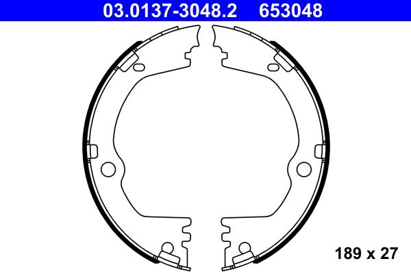 ATE 03.0137-3048.2 - Kit ganasce, Freno stazionamento autozon.pro