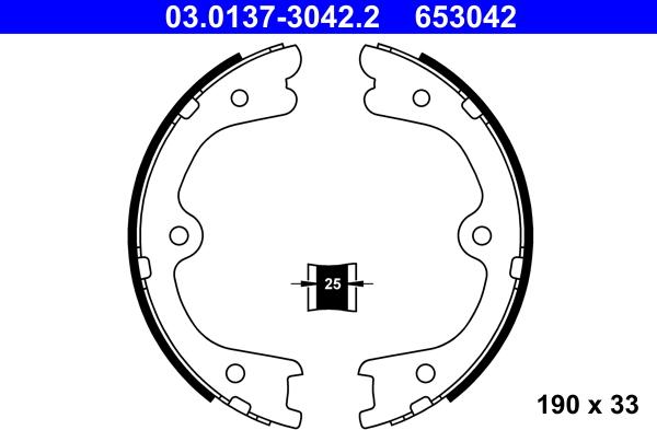 ATE 03.0137-3042.2 - Kit ganasce, Freno stazionamento autozon.pro