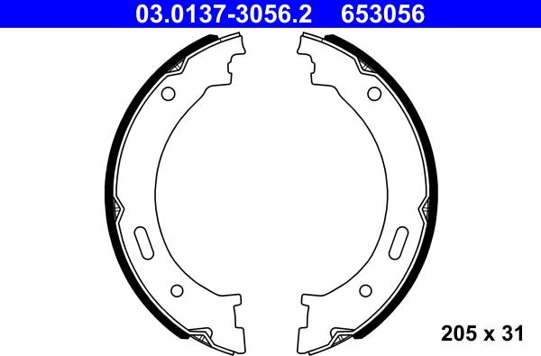 ATE 03.0137-3056.2 - Kit ganasce, Freno stazionamento autozon.pro