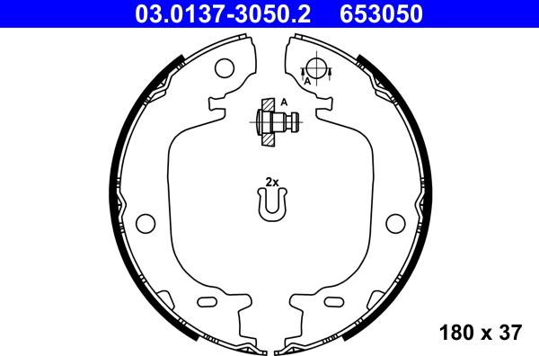 ATE 03.0137-3050.2 - Kit ganasce, Freno stazionamento autozon.pro