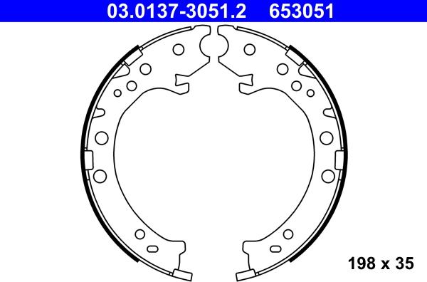 ATE 03.0137-3051.2 - Kit ganasce, Freno stazionamento autozon.pro