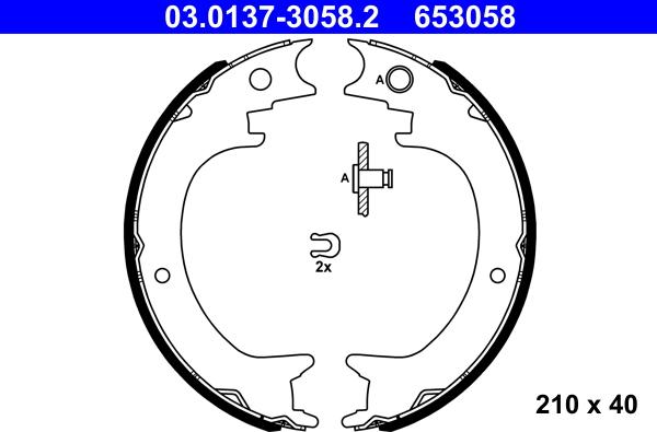 ATE 03.0137-3058.2 - Kit ganasce, Freno stazionamento autozon.pro