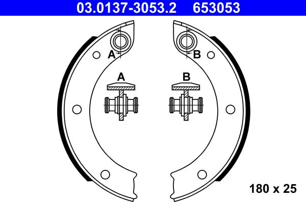 ATE 03.0137-3053.2 - Kit ganasce, Freno stazionamento autozon.pro