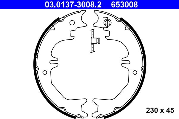 ATE 03.0137-3008.2 - Kit ganasce, Freno stazionamento autozon.pro