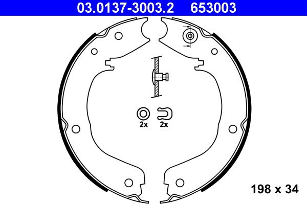 ATE 03.0137-3003.2 - Kit ganasce, Freno stazionamento autozon.pro