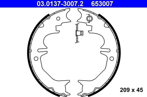 ATE 03.0137-3007.2 - Kit ganasce, Freno stazionamento autozon.pro