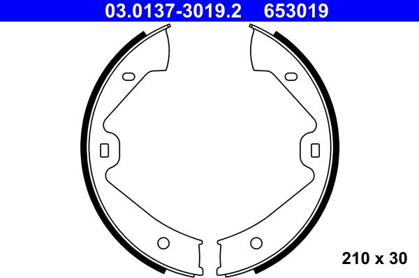 ATE 03.0137-3019.2 - Kit ganasce, Freno stazionamento autozon.pro