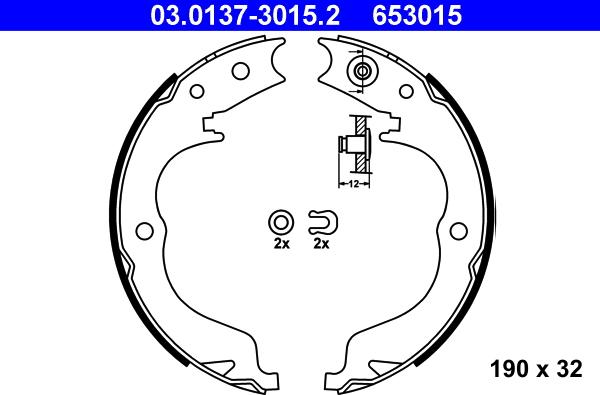 ATE 03.0137-3015.2 - Kit ganasce, Freno stazionamento autozon.pro