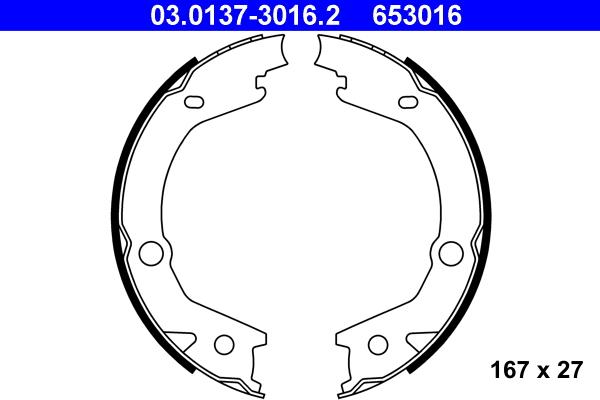 ATE 03.0137-3016.2 - Kit ganasce, Freno stazionamento autozon.pro