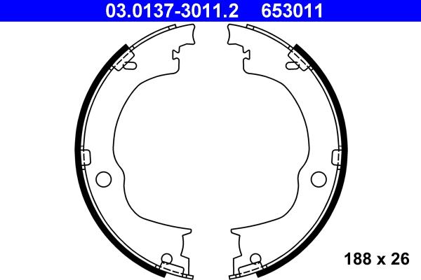 ATE 03.0137-3011.2 - Kit ganasce, Freno stazionamento autozon.pro