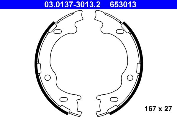 ATE 03.0137-3013.2 - Kit ganasce, Freno stazionamento autozon.pro