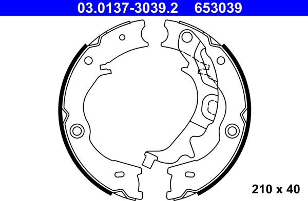 ATE 03.0137-3039.2 - Kit ganasce, Freno stazionamento autozon.pro