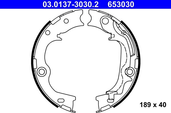 ATE 03.0137-3030.2 - Kit ganasce, Freno stazionamento autozon.pro