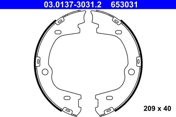 ATE 03.0137-3031.2 - Kit ganasce, Freno stazionamento autozon.pro