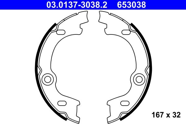 ATE 03.0137-3038.2 - Kit ganasce, Freno stazionamento autozon.pro