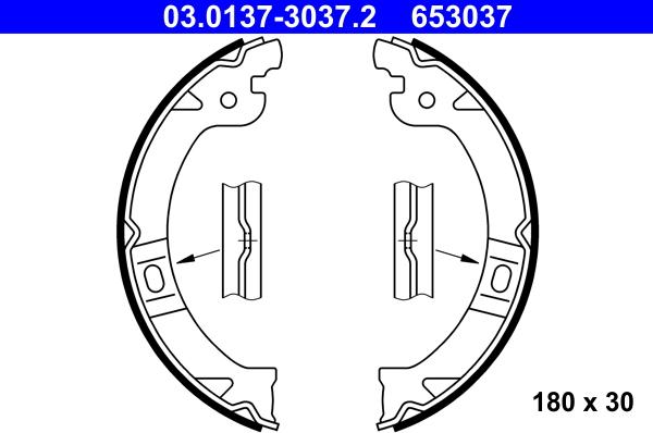 ATE 03.0137-3037.2 - Kit ganasce, Freno stazionamento autozon.pro