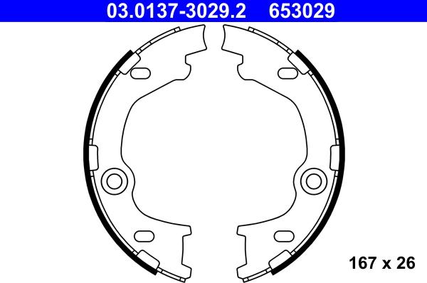 ATE 03.0137-3029.2 - Kit ganasce, Freno stazionamento autozon.pro