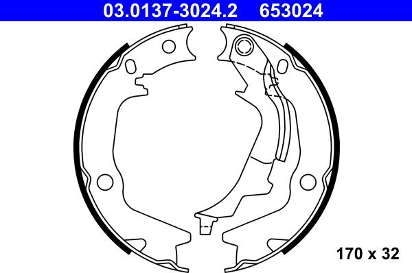 ATE 03.0137-3024.2 - Kit ganasce, Freno stazionamento autozon.pro