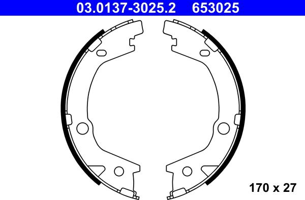 ATE 03.0137-3025.2 - Kit ganasce, Freno stazionamento autozon.pro