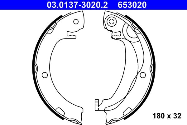 ATE 03.0137-3020.2 - Kit ganasce, Freno stazionamento autozon.pro