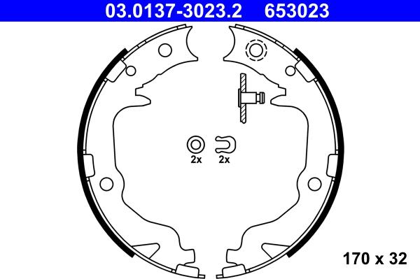 ATE 03.0137-3023.2 - Kit ganasce, Freno stazionamento autozon.pro