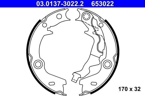 ATE 03.0137-3022.2 - Kit ganasce, Freno stazionamento autozon.pro