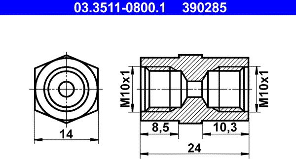 ATE 03.3511-0800.1 - Adattatore, Tubazione freno autozon.pro