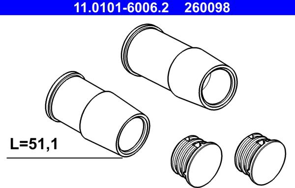 ATE 11.0101-6006.2 - Kit manicotti di guida, Pinza freno autozon.pro