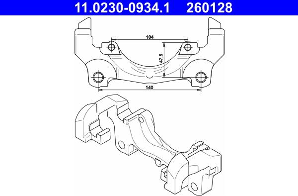 ATE 11.0230-0934.1 - Supporto, Pinza freno autozon.pro