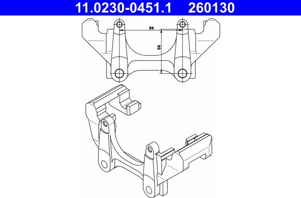 ATE 11.0230-0451.1 - Supporto, Pinza freno autozon.pro