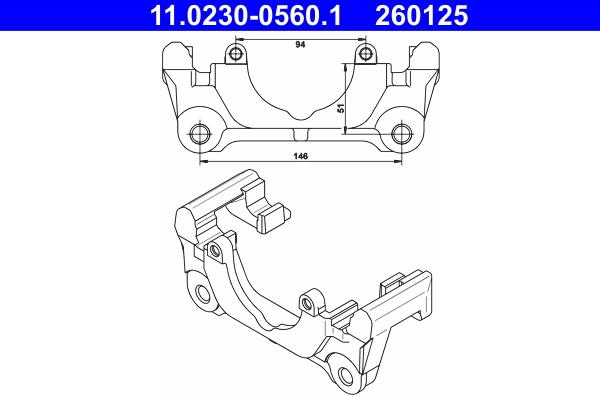 ATE 11.0230-0560.1 - Supporto, Pinza freno autozon.pro