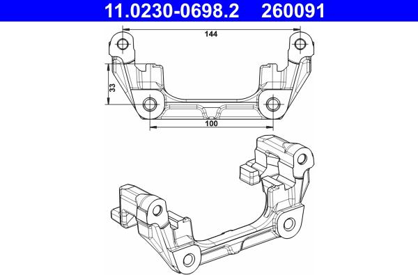 ATE 11.0230-0698.2 - Supporto, Pinza freno autozon.pro