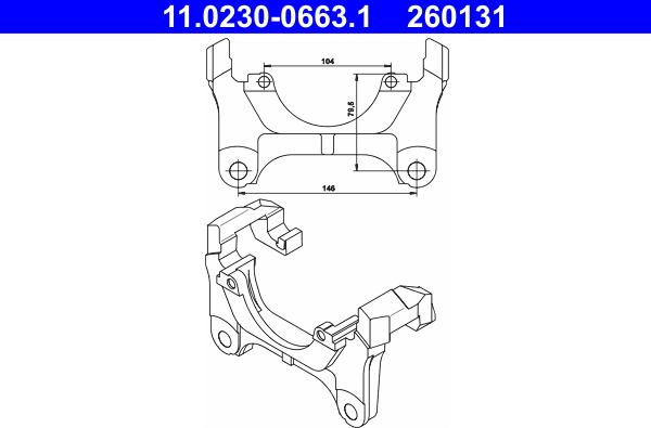 ATE 11.0230-0663.1 - Supporto, Pinza freno autozon.pro