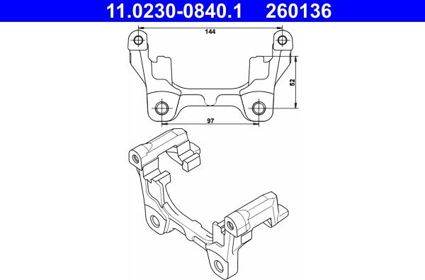 ATE 11.0230-0840.1 - Supporto, Pinza freno autozon.pro