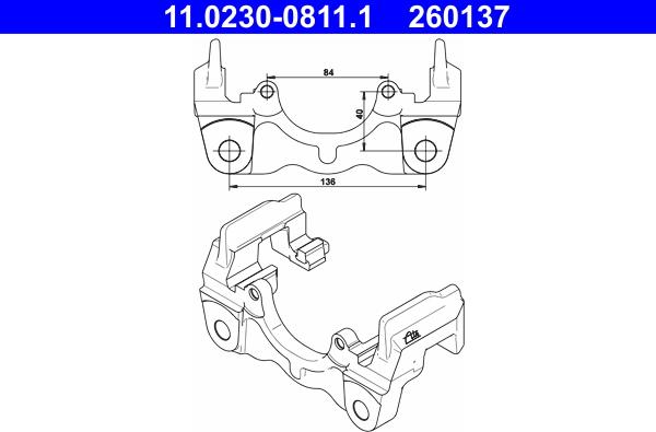 ATE 11.0230-0811.1 - Supporto, Pinza freno autozon.pro