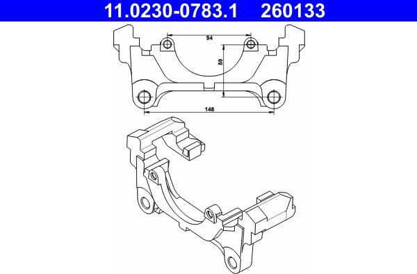 ATE 11.0230-0783.1 - Supporto, Pinza freno autozon.pro