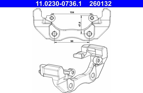 ATE 11.0230-0736.1 - Supporto, Pinza freno autozon.pro