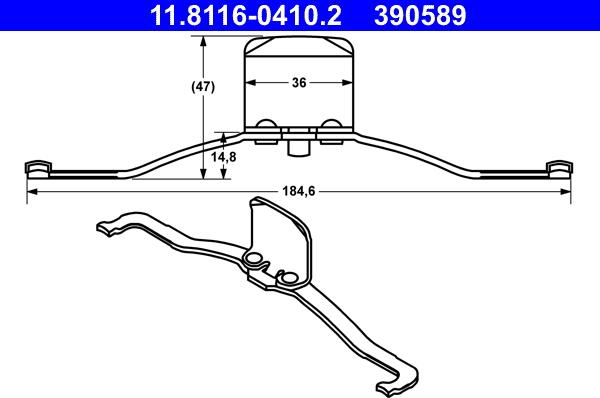 ATE 11.8116-0410.2 - Molla, Pinza freno autozon.pro