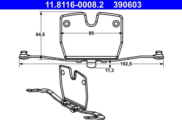 ATE 11.8116-0008.2 - Molla, Pinza freno autozon.pro