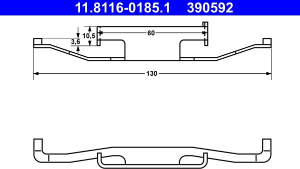 ATE 11.8116-0185.1 - Molla, Pinza freno autozon.pro