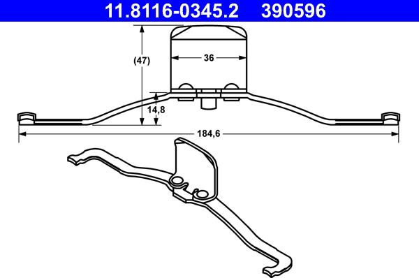 ATE 11.8116-0345.2 - Molla, Pinza freno autozon.pro