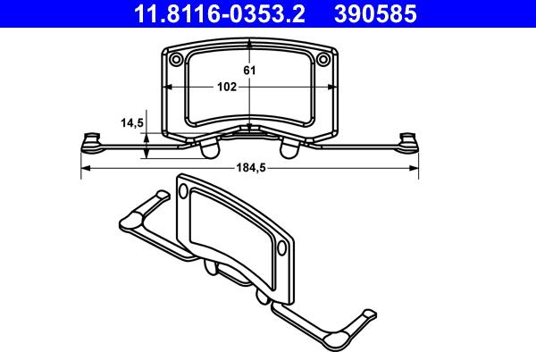 ATE 11.8116-0353.2 - Molla, Pinza freno autozon.pro