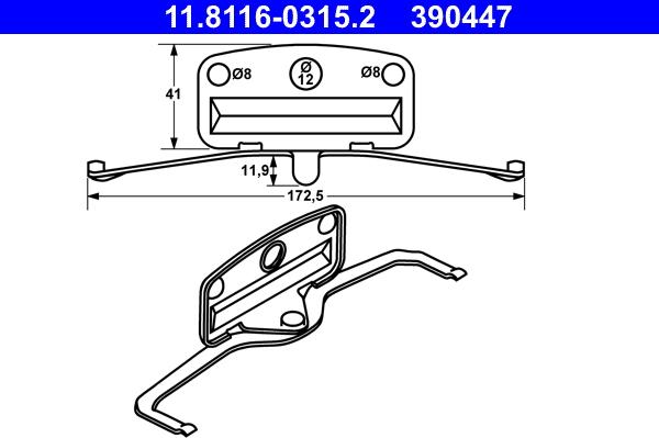 ATE 11.8116-0315.2 - Molla, Pinza freno autozon.pro