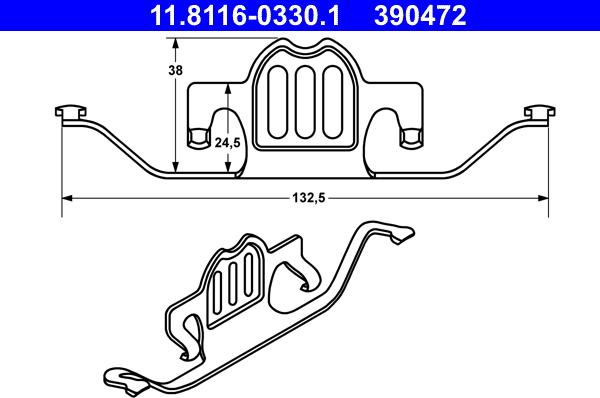 ATE 11.8116-0330.1 - Molla, Pinza freno autozon.pro