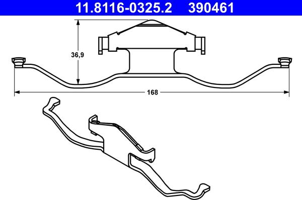 ATE 11.8116-0325.2 - Molla, Pinza freno autozon.pro