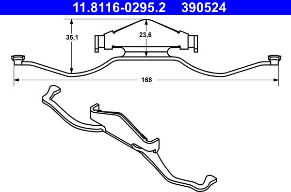 ATE 11.8116-0295.2 - Molla, Pinza freno autozon.pro