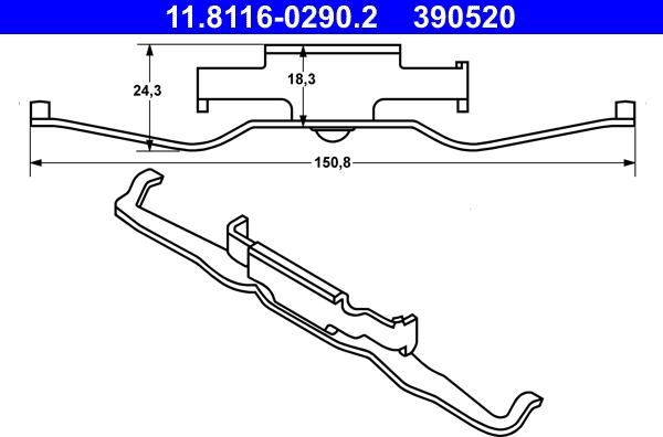 ATE 11.8116-0290.2 - Molla, Pinza freno autozon.pro