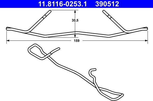 ATE 11.8116-0253.1 - Molla, Pinza freno autozon.pro