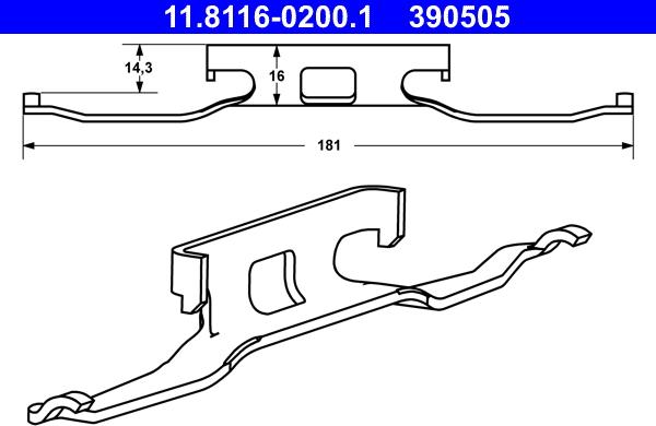 ATE 11.8116-0200.1 - Molla, Pinza freno autozon.pro