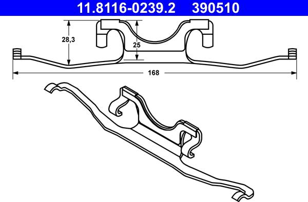 ATE 11.8116-0239.2 - Molla, Pinza freno autozon.pro